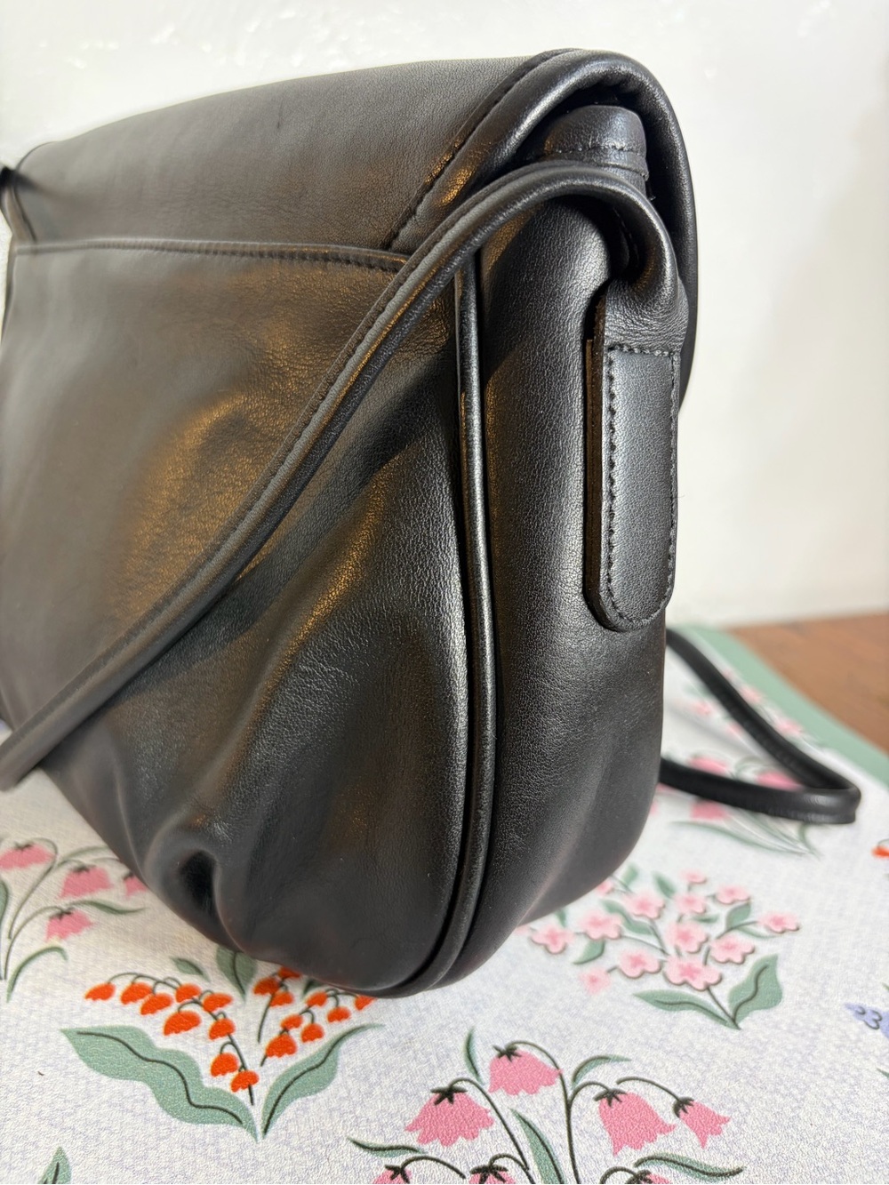 Vintage Coach Café Bag 4111 Black Leather Crossbody Made in USA - Picture 6 of 12